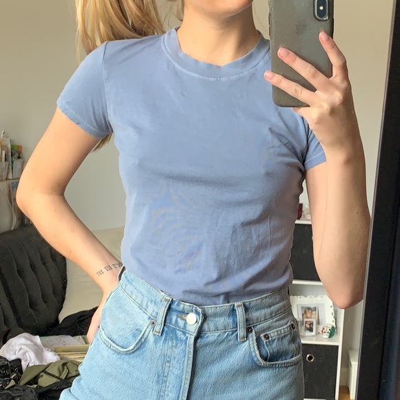 Brandy Melville Tops - COTTON BRANDY MELVILLE TSHIRT LIGHT BLUE